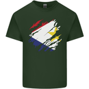 Torn Flag Saba Mens Cotton T-Shirt Tee Top Forest Green