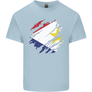 Torn Flag Saba Mens Cotton T-Shirt Tee Top Light Blue