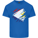 Torn Flag Saba Mens Cotton T-Shirt Tee Top Royal Blue