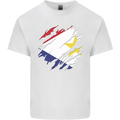 Torn Flag Saba Mens Cotton T-Shirt Tee Top White