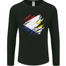 Torn Flag Saba Mens Long Sleeve T-Shirt Black