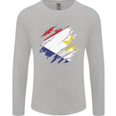 Torn Flag Saba Mens Long Sleeve T-Shirt Sports Grey