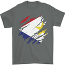 Torn Flag Saba Mens T-Shirt 100% Cotton Charcoal