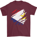 Torn Flag Saba Mens T-Shirt 100% Cotton Maroon