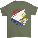 Torn Flag Saba Mens T-Shirt 100% Cotton Military Green