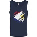 Torn Flag Saba Mens Vest Tank Top Navy Blue