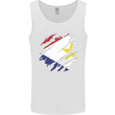 Torn Flag Saba Mens Vest Tank Top White