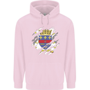 Torn Flag Saint Barthelemy Mens 80% Cotton Hoodie Light Pink
