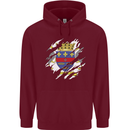Torn Flag Saint Barthelemy Mens 80% Cotton Hoodie Maroon