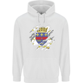 Torn Flag Saint Barthelemy Mens 80% Cotton Hoodie White