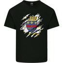 Torn Flag Saint Barthelemy Mens Cotton T-Shirt Tee Top Black