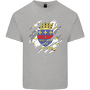 Torn Flag Saint Barthelemy Mens Cotton T-Shirt Tee Top Sports Grey