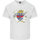 Torn Flag Saint Barthelemy Mens Cotton T-Shirt Tee Top White