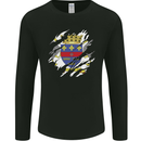 Torn Flag Saint Barthelemy Mens Long Sleeve T-Shirt Black