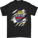 Torn Flag Saint Barthelemy Mens T-Shirt 100% Cotton Black