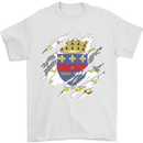 Torn Flag Saint Barthelemy Mens T-Shirt 100% Cotton White