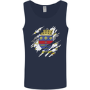 Torn Flag Saint Barthelemy Mens Vest Tank Top Navy Blue