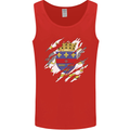 Torn Flag Saint Barthelemy Mens Vest Tank Top Red