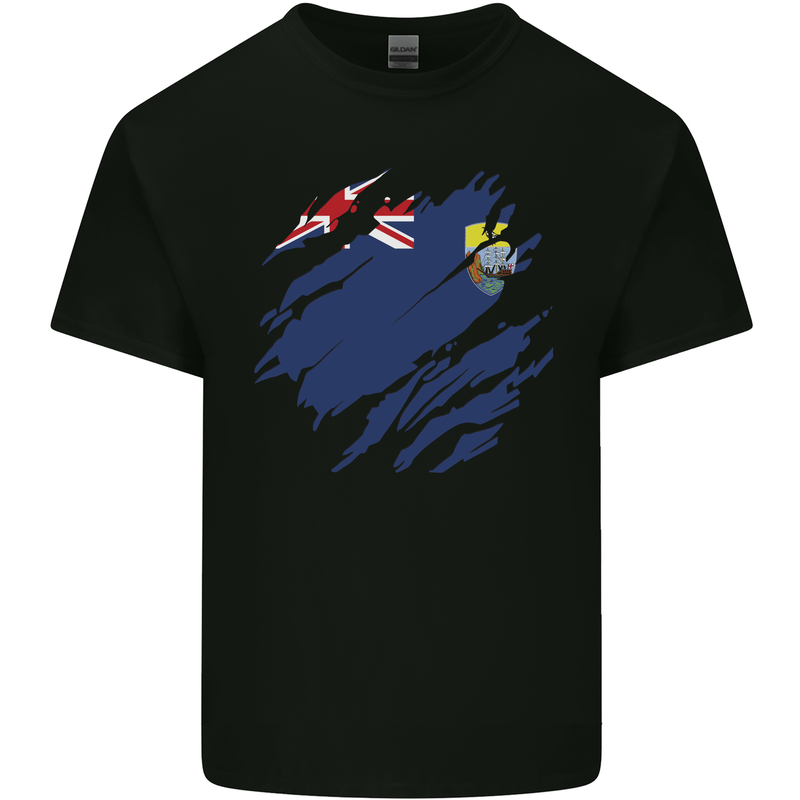 Torn Flag Saint Helena Kids T-Shirt Childrens Black