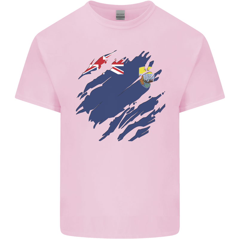 Torn Flag Saint Helena Kids T-Shirt Childrens Light Pink