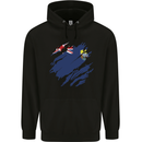 Torn Flag Saint Helena Mens 80% Cotton Hoodie Black
