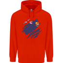 Torn Flag Saint Helena Mens 80% Cotton Hoodie Bright Red