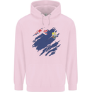 Torn Flag Saint Helena Mens 80% Cotton Hoodie Light Pink
