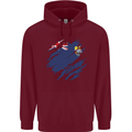 Torn Flag Saint Helena Mens 80% Cotton Hoodie Maroon