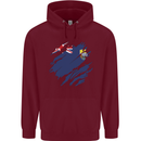 Torn Flag Saint Helena Mens 80% Cotton Hoodie Maroon