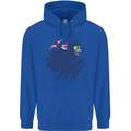 Torn Flag Saint Helena Mens 80% Cotton Hoodie Royal Blue