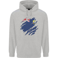 Torn Flag Saint Helena Mens 80% Cotton Hoodie Sports Grey