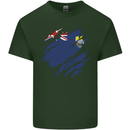 Torn Flag Saint Helena Mens Cotton T-Shirt Tee Top Forest Green