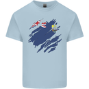 Torn Flag Saint Helena Mens Cotton T-Shirt Tee Top Light Blue