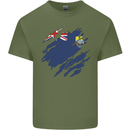 Torn Flag Saint Helena Mens Cotton T-Shirt Tee Top Military Green