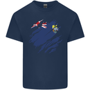 Torn Flag Saint Helena Mens Cotton T-Shirt Tee Top Navy Blue