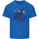 Torn Flag Saint Helena Mens Cotton T-Shirt Tee Top Royal Blue