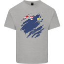Torn Flag Saint Helena Mens Cotton T-Shirt Tee Top Sports Grey