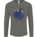 Torn Flag Saint Helena Mens Long Sleeve T-Shirt Charcoal