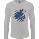Torn Flag Saint Helena Mens Long Sleeve T-Shirt Sports Grey