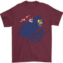 Torn Flag Saint Helena Mens T-Shirt 100% Cotton Maroon