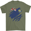 Torn Flag Saint Helena Mens T-Shirt 100% Cotton Military Green