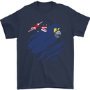 Torn Flag Saint Helena Mens T-Shirt 100% Cotton Navy Blue