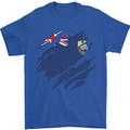 Torn Flag Saint Helena Mens T-Shirt 100% Cotton Royal Blue