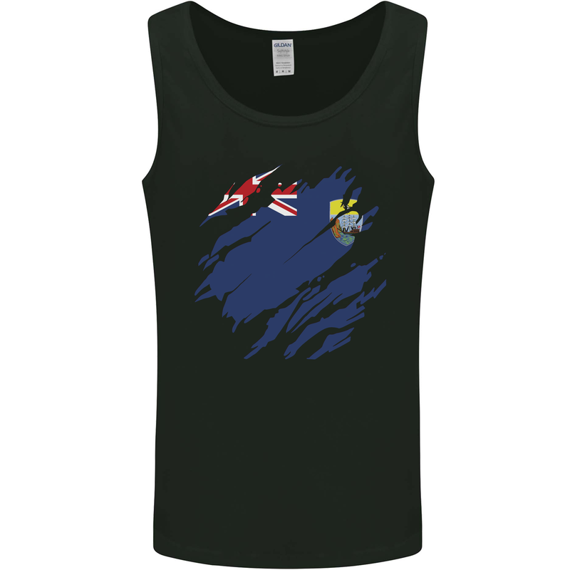 Torn Flag Saint Helena Mens Vest Tank Top Black