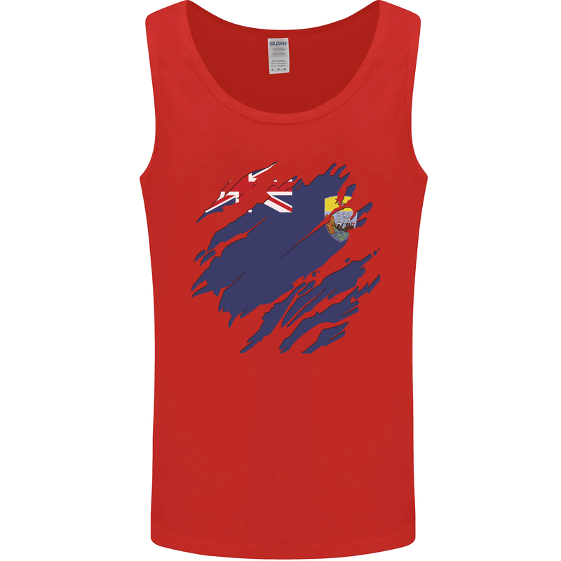 Torn Flag Saint Helena Mens Vest Tank Top Red