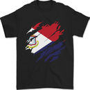 Torn Flag Saint Martin Mens T-Shirt 100% Cotton Black