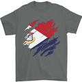 Torn Flag Saint Martin Mens T-Shirt 100% Cotton Charcoal