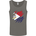 Torn Flag Saint Martin Mens Vest Tank Top Charcoal