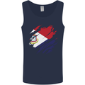 Torn Flag Saint Martin Mens Vest Tank Top Navy Blue