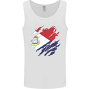 Torn Flag Saint Martin Mens Vest Tank Top White
